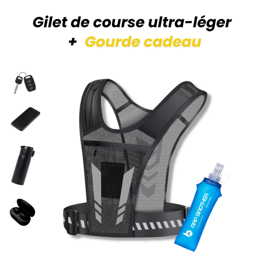 Gilet de course ultra-léger et réfléchissant - PacePro + Gourde d’hydratation (Gratuite)